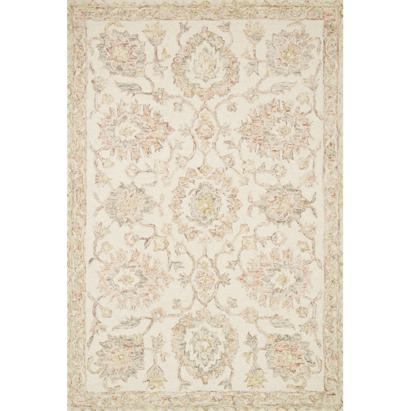 Aden Handmade Wool Ivory/Blush Rug & Reviews Birch Lane